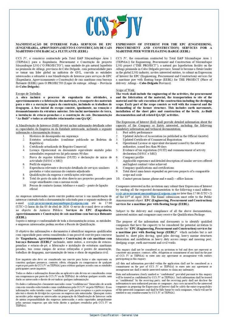 EoI for EPC (Engineering Procurement and Construction) services for a maritime pier with floating barge (EEBL)_26.03.2026 CAPA