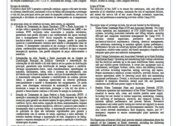 MANIFESTAÇÃO DE INTERESSE PARA MANUTENÇÃO PREVENTIVA DA INFRAESTRUTURA DE UTILIDADES DO ACAMPAMENTO 9500