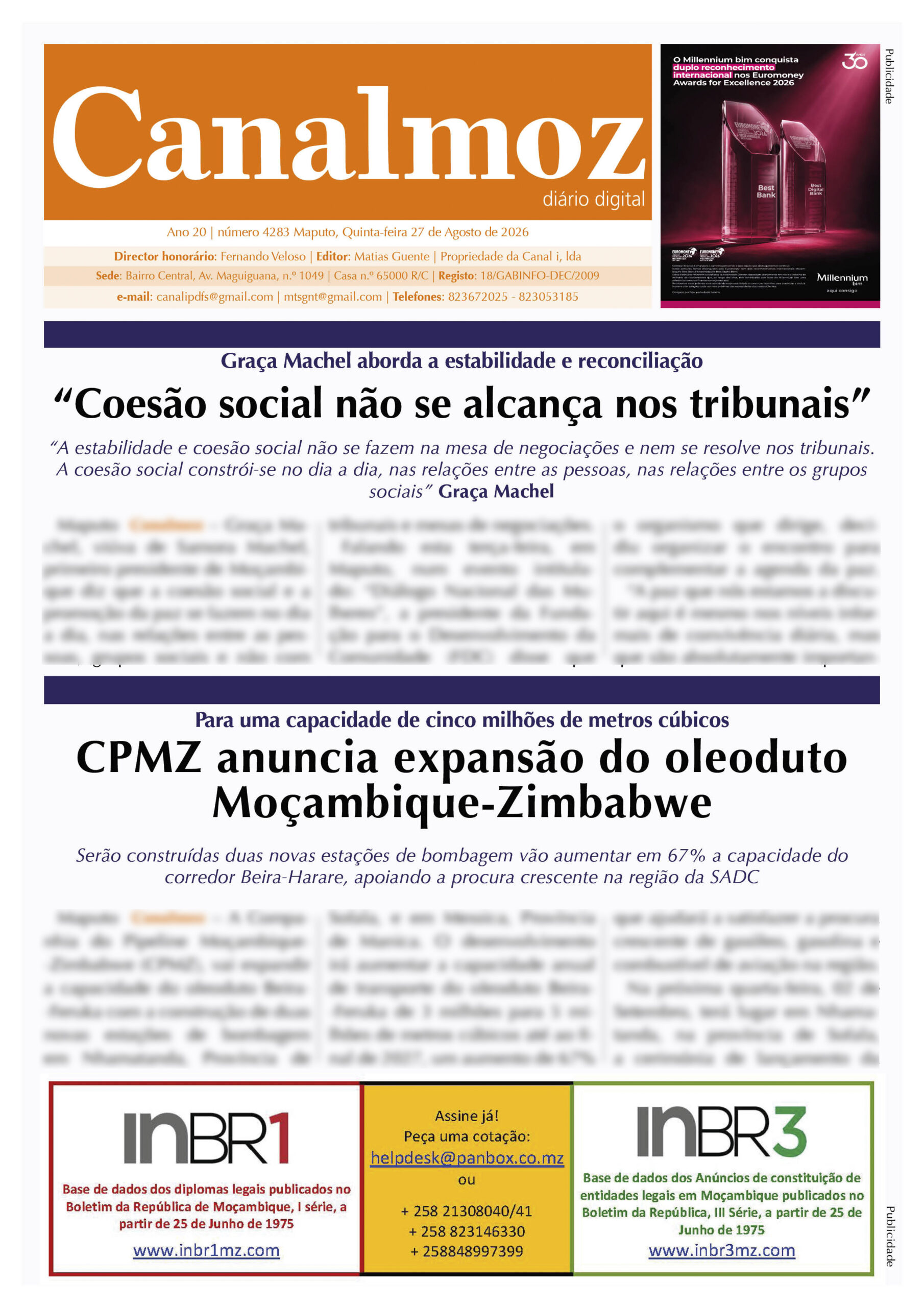 27 08 2026 Canalmoz Edicao nr 4283 CAPA