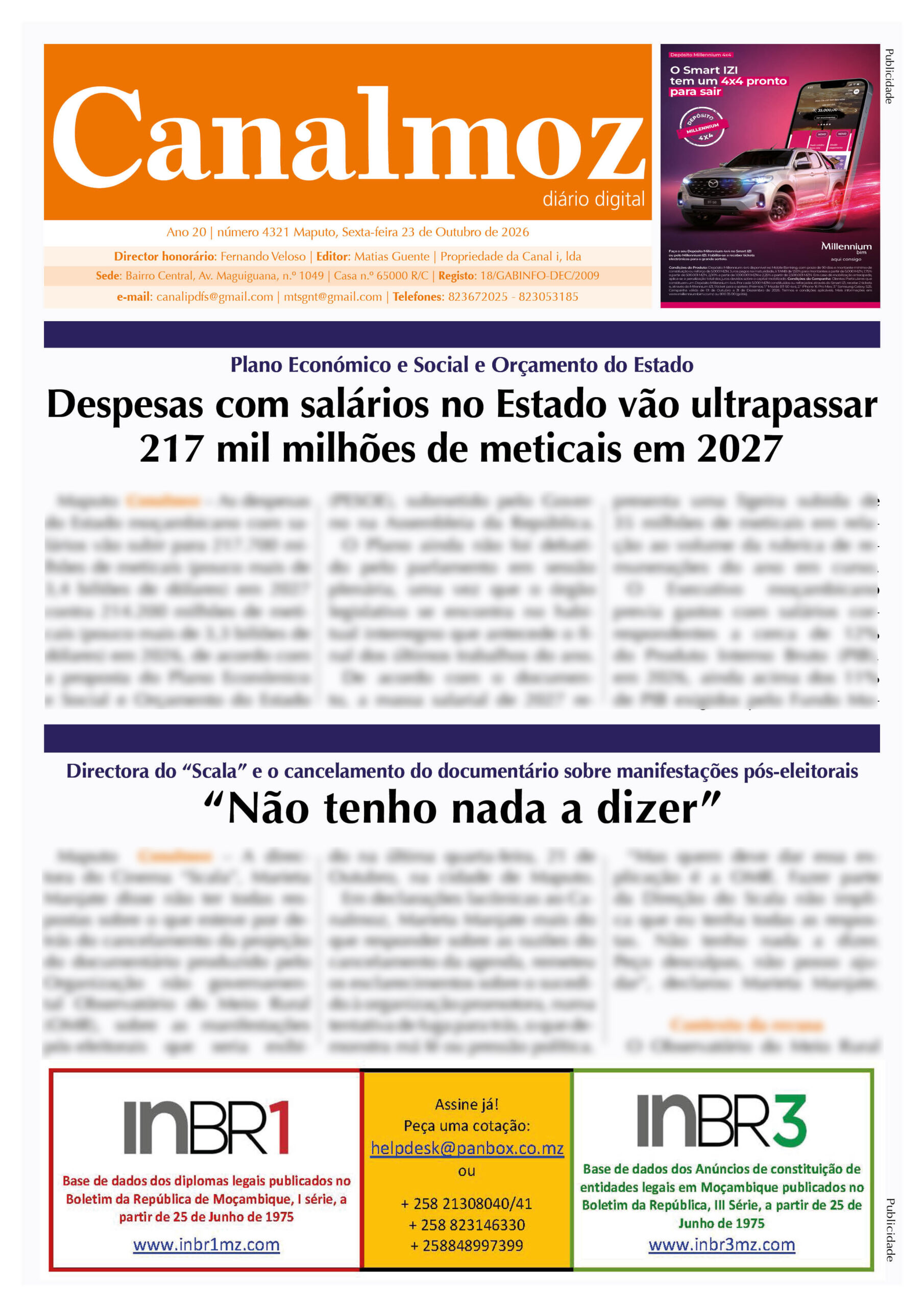 23 10 2026 Canalmoz Edicao nr 4321 CAPA